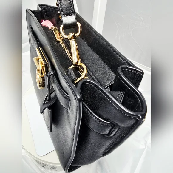 MICHAEL Michael Kors Hamilton Smooth Black Leather Crossbody Bag w/Gold Hardware - Picture 6 of 17